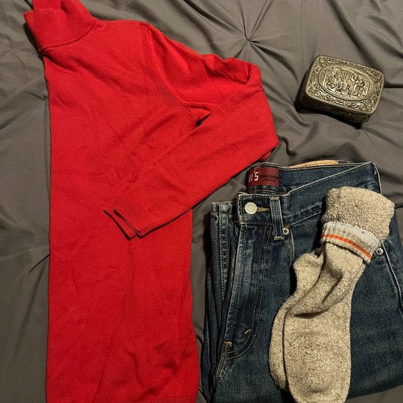 🍷Vintage 90's Talbots Red Turtle Neck🍷 - Picture 4 of 5